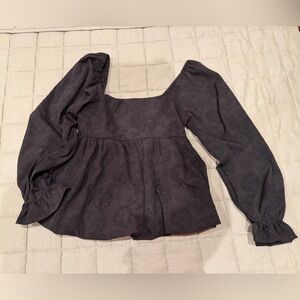 Altard State Black Floral Long Sleeve Blouse size small